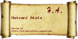 Hatvani Atala névjegykártya